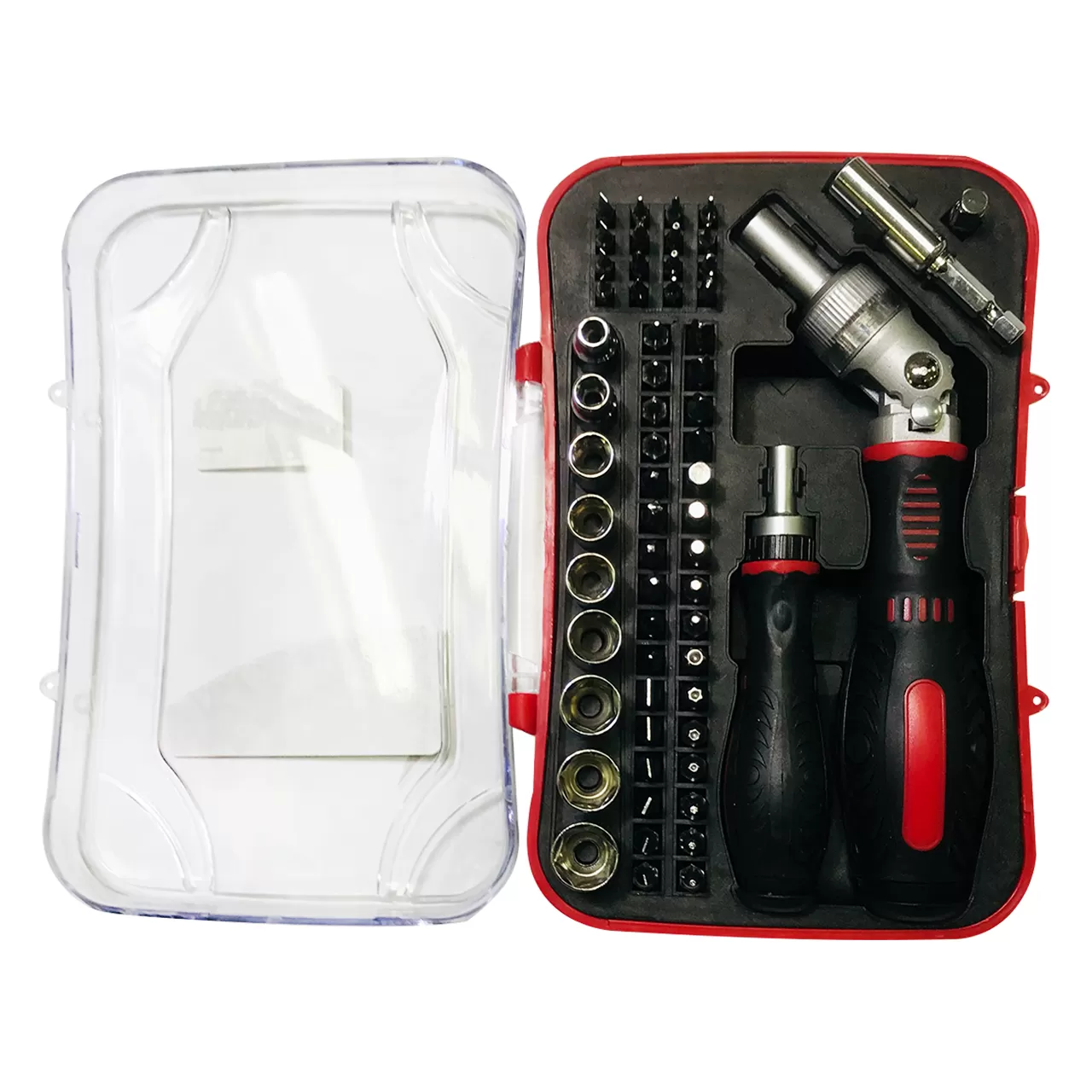 Набор головок и насадок 61 предмет, с храповым механизмом,"MAXIMUM" (2710)