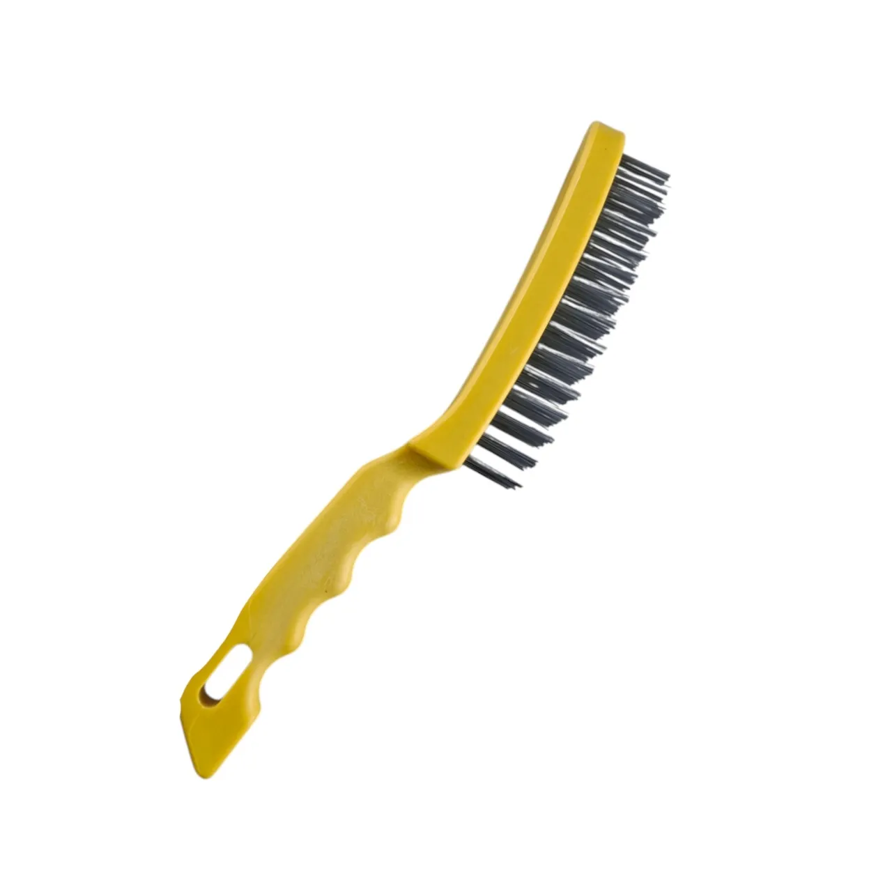 Щетка металлическая ручная, шестирядная, пластиковая ручка